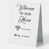 Plaque De Table Bienvenue dans notre maison wifi mot de passe élég (Recto)