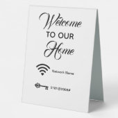 Plaque De Table Bienvenue dans notre maison wifi mot de passe élég (Verso)