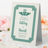 Plaque De Table Bienvenue Mariage Nœud Celtique Claddagh Vert Emer (In SItu (Mariage))