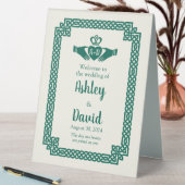 Plaque De Table Bienvenue Mariage Nœud Celtique Claddagh Vert Emer (En SItu (Tableau))