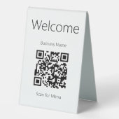 Plaque De Table Bienvenue numérisation noir et blanc pour le code  (Recto)