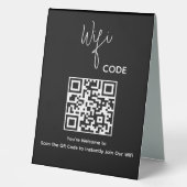 Plaque De Table Bienvenue QR Code Scan pour connecter le Wi-Fi (Recto)