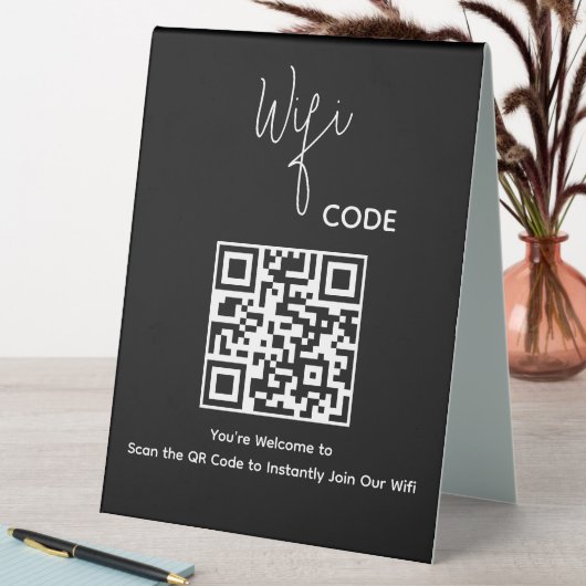 Plaque De Table Bienvenue QR Code Scan pour connecter le Wi-Fi (En SItu (Tableau))