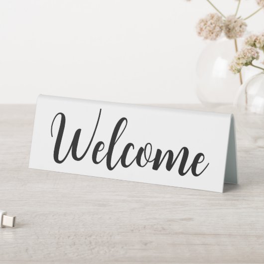 Plaque De Table Bienvenue Script de bienvenue blanc (En SItu (Tableau))