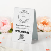 Plaque De Table Bienvenue Société Qr Code Votre logo Blanc (In SItu (Mariage))