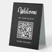 Plaque De Table Bienvenue Soyez Notre Invité Scan For QR Code Wifi (Recto)