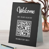 Plaque De Table Bienvenue Soyez Notre Invité Scan For QR Code Wifi (En SItu (Tableau))