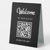 Plaque De Table Bienvenue Soyez Notre Invité Scan For QR Code Wifi (Verso)