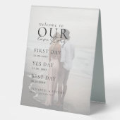 PLAQUE DE TABLE BIENVENUE SUR NOTRE HISTOIRE DE L'AMOUR (Recto)