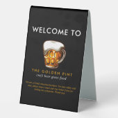 Plaque De Table Bière Mug Logo Brasserie Bar Réouverture Sécurité  (Verso)