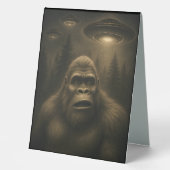 Plaque De Table Bigfoot Sasquatch Alien UFO Funny (Recto)