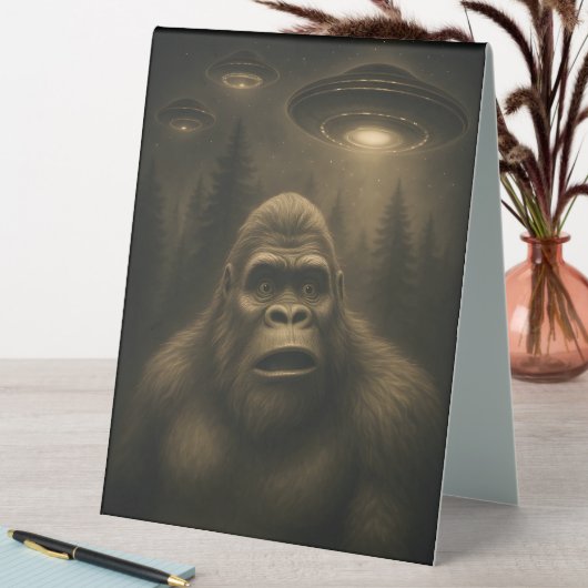 Plaque De Table Bigfoot Sasquatch Alien UFO Funny (En SItu (Tableau))