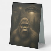 Plaque De Table Bigfoot Sasquatch Alien UFO Funny (Verso)