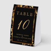 Plaque De Table Black and Gold Marble - Table Number (Verso)