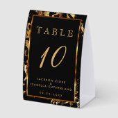 Plaque De Table Black and Gold Marble - Table Number (Recto)