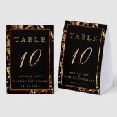 Plaque De Table Black and Gold Marble - Table Number (Recto/verso)