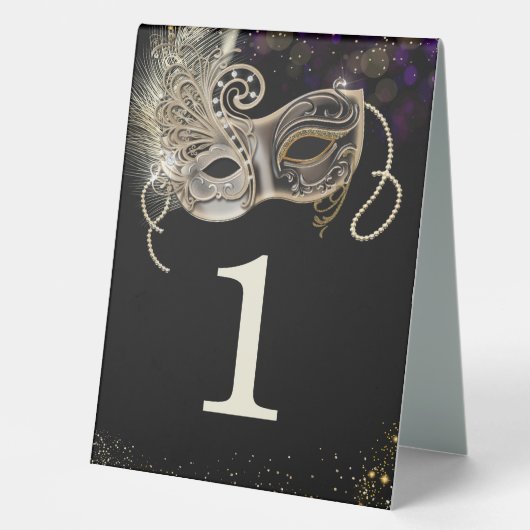 Plaque De Table Black Gold Purple Masquerade (Recto)