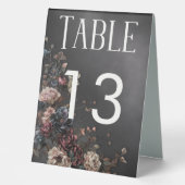 Plaque De Table Black Moody Gothic Flowers & Mist Mariage (Recto)
