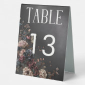 Plaque De Table Black Moody Gothic Flowers & Mist Mariage (Verso)