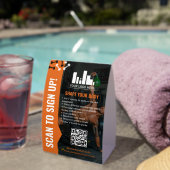 Plaque De Table Black Orange Dumbbells Sign Up Gym Membership (InVersositu (sur table))