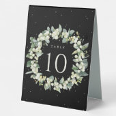 Plaque De Table Black Snowberry + Eucalyptus Mariage Numéro de tab (Verso)