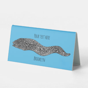 Plaque De Table Black spotted moray eel cartoon