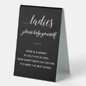 Plaque De Table Black White Dames Mariage de la panier de salle de (Recto)