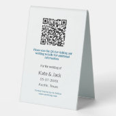 PLAQUE DE TABLE BLANC BLANC CLASSIQUE ANALYSE QR ENREGISTRER LA DA (Verso)