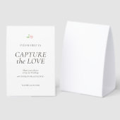 Plaque De Table Blanc | Capturez l'Amour Table de Mariage Haut  (Recto/verso)