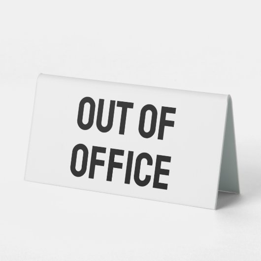 Plaque De Table Blanc hors bureau (Verso)