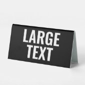 Plaque De Table Blanc noir de base avec grand nom ou texte (Verso)