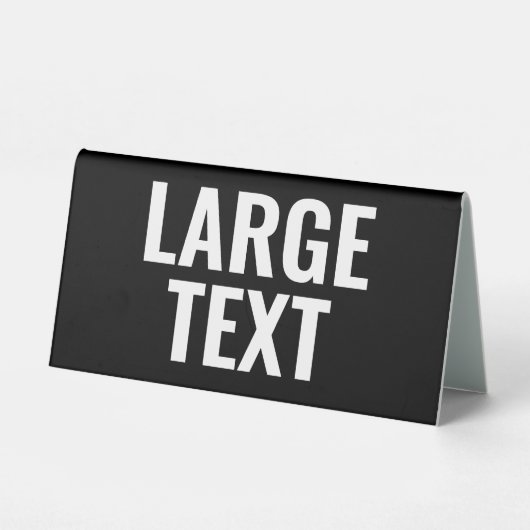 Plaque De Table Blanc noir de base avec grand nom ou texte (Verso)