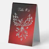 Plaque De Table Blanc Phoenix se lève Rouge n cendres noires Numér (Verso)
