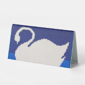 Plaque De Table Blanc Swan Silhouette Blue Designer Crochet Imprim (Verso)
