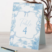 Plaque De Table Bleu Blanc Toile de Jouy Oear Giraffe Numéro de ta (En SItu (Tableau))