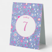 Plaque De Table Bleu Botanique Fleur sauvage Floral (Verso)