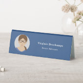 Plaque De Table Bleu Cercle Photo Employé Table Tente Signal (En SItu (Tableau))