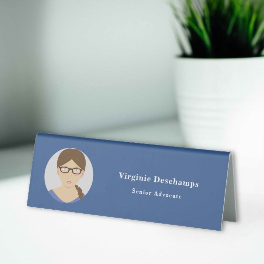 Plaque De Table Bleu Cercle Photo Employé Table Tente Signal