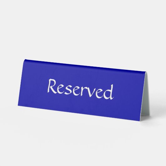 Plaque De Table Bleu Cobalt solide Réservé (Recto)