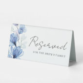 Plaque De Table Bleu Dusty transparent Floral Réservé (Verso)