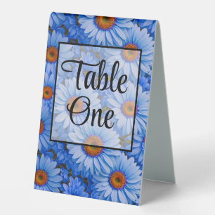 Plaque De Table Bleu floral bleu tournesol bleu marguerites motif