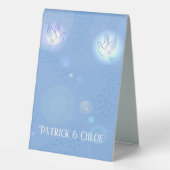 Plaque De Table Bleu Mariage Dove (Verso)