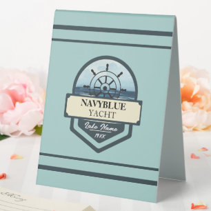 Plaque De Table Bleu Marine Ancre nautique club bateau marina
