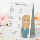 Plaque De Table Blonde Coiffeuse avec maquillage - Menu Artiste ma (In SItu (Mariage))