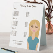 Plaque De Table Blonde Coiffeuse avec maquillage - Menu Artiste ma (En SItu (Tableau))