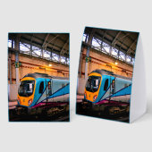 Plaque De Table Blue and yellow train (Recto/verso)