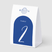 Plaque De Table Blue Clam Seashells Coastal Seaside Beach Wedding (Recto)