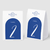 Plaque De Table Blue Clam Seashells Coastal Seaside Beach Wedding (Recto/verso)