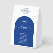 Plaque De Table Blue Clam Seashells Coastal Seaside Beach Wedding (Verso)