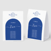 Plaque De Table Blue Clam Seashells Coastal Seaside Beach Wedding (Recto/verso)